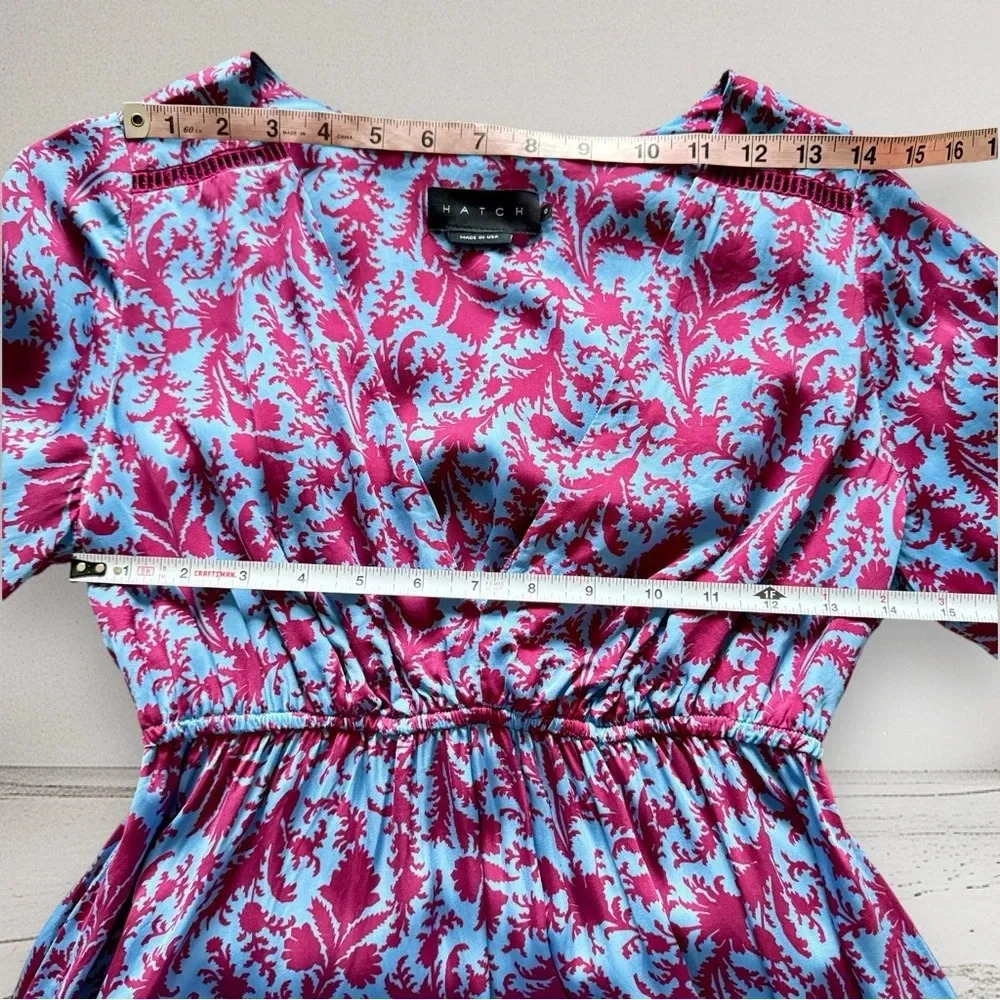 NEW HATCH The Juliet Printed Dress in Sky blue Magenta Floral Size 0 - Picture 5 of 16